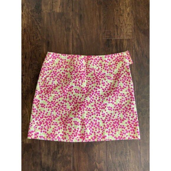 J. Crew Mini Skirt Hot Pink and Lime (Size 4) - Picture 4 of 5